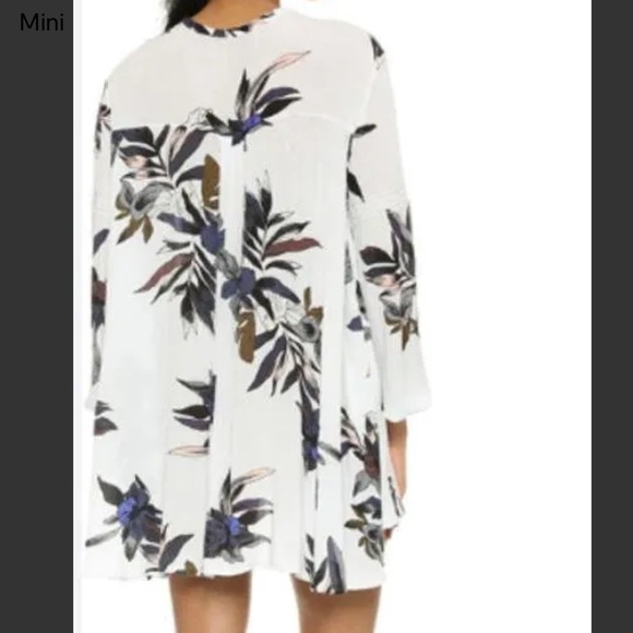 Free People Women's Floral Tree Swing Tunic Top / Mini Dress Sz M long sleeves - Picture 3 of 11